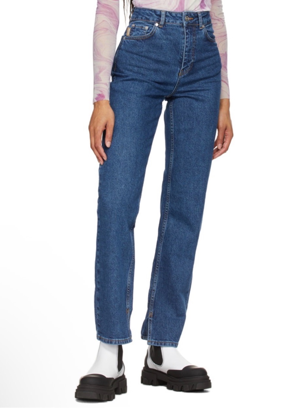 Ganni High-Rise Dark Blue Denim Jeans